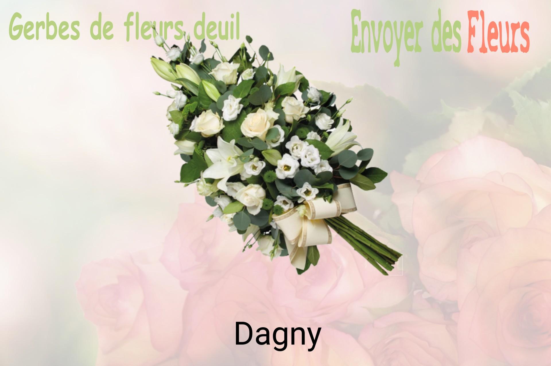 Gerbe de fleurs de deuil livrée à Dagny